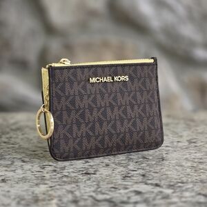 Michael Kors Jet Set Logo Brown Coin Wallet